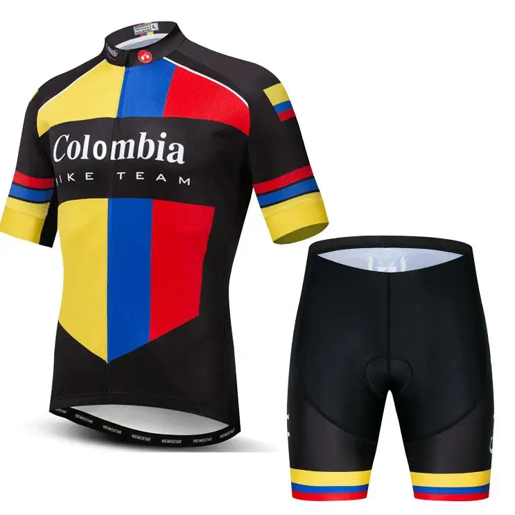 1 Colombia Для мужчин Велоспорт Джерси с коротким рукавом MTB велосипед гель шорты германия Польша Бразилия испанско-португальский Майо Ciclismo - Цвет: 1 Colombia