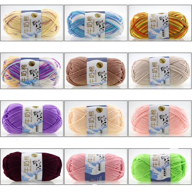 Мягкая молочная милая мягкая хлопчатобумажная пряжа толстая для вязания