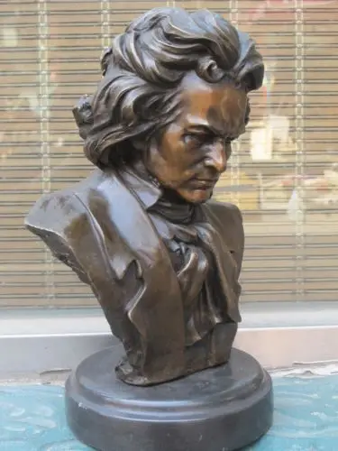 bronze Pure Copper Old Qing Ming Brass Art old 12&quotfame Bronze ART German composer Bust musician Ludwig Van Beethoven Roksan | Дом и сад