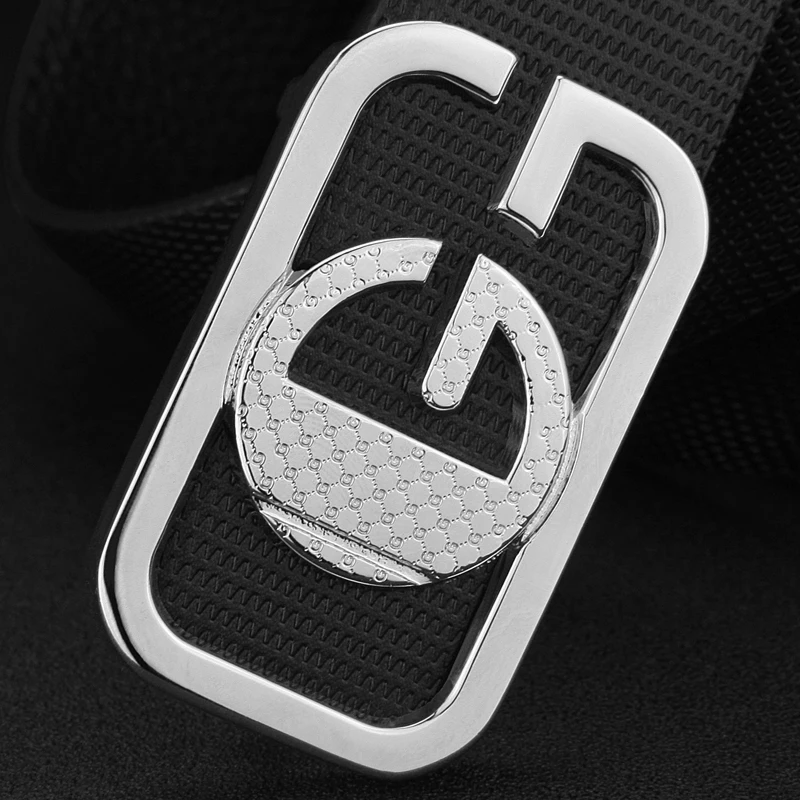 Ремень мужской из натуральной кожи с надписью G Роскошный дизайнерский