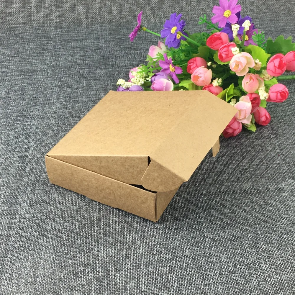 50 шт. коричневая коробка для ювелирных изделий Подарочная крафт упаковка пустая