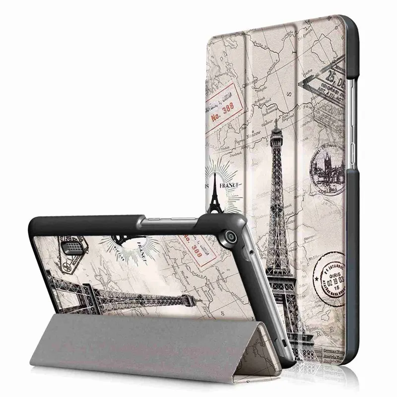 FGTT Умный чехол из искусственной кожи для huawei MediaPad T3 7,0 BG2-W09, чехол для планшета, чехол для Honor Play Pad 2 7,0, чехол для планшета+ пленка+ ручка - Цвет: FGTT