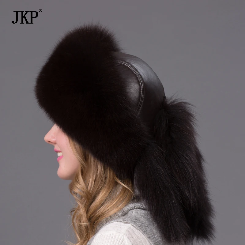 Лидер продаж натурального меха лисы шляпа для женщин зимние шапочки с 2020