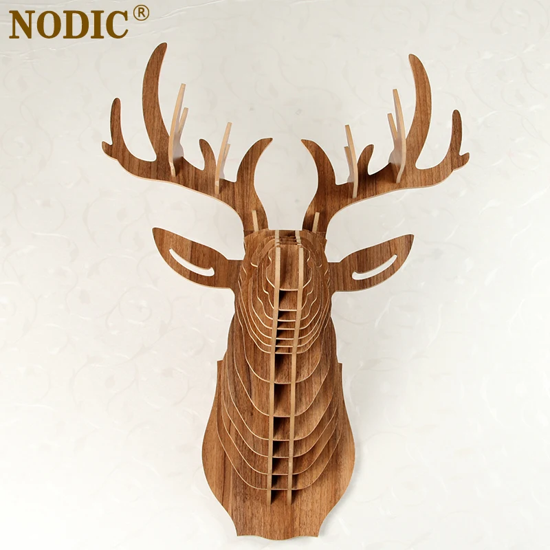 NODIC голова оленя украшение для дома настенное искусство сделай сам деревянный