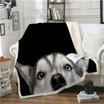 Абрикосовый Husky by Pixie холодное искусство, покрывало из микрофибры, покрывало с животным принтом, акварельные покрывала для милых собак, домашних животных - Цвет: Абрикосовый