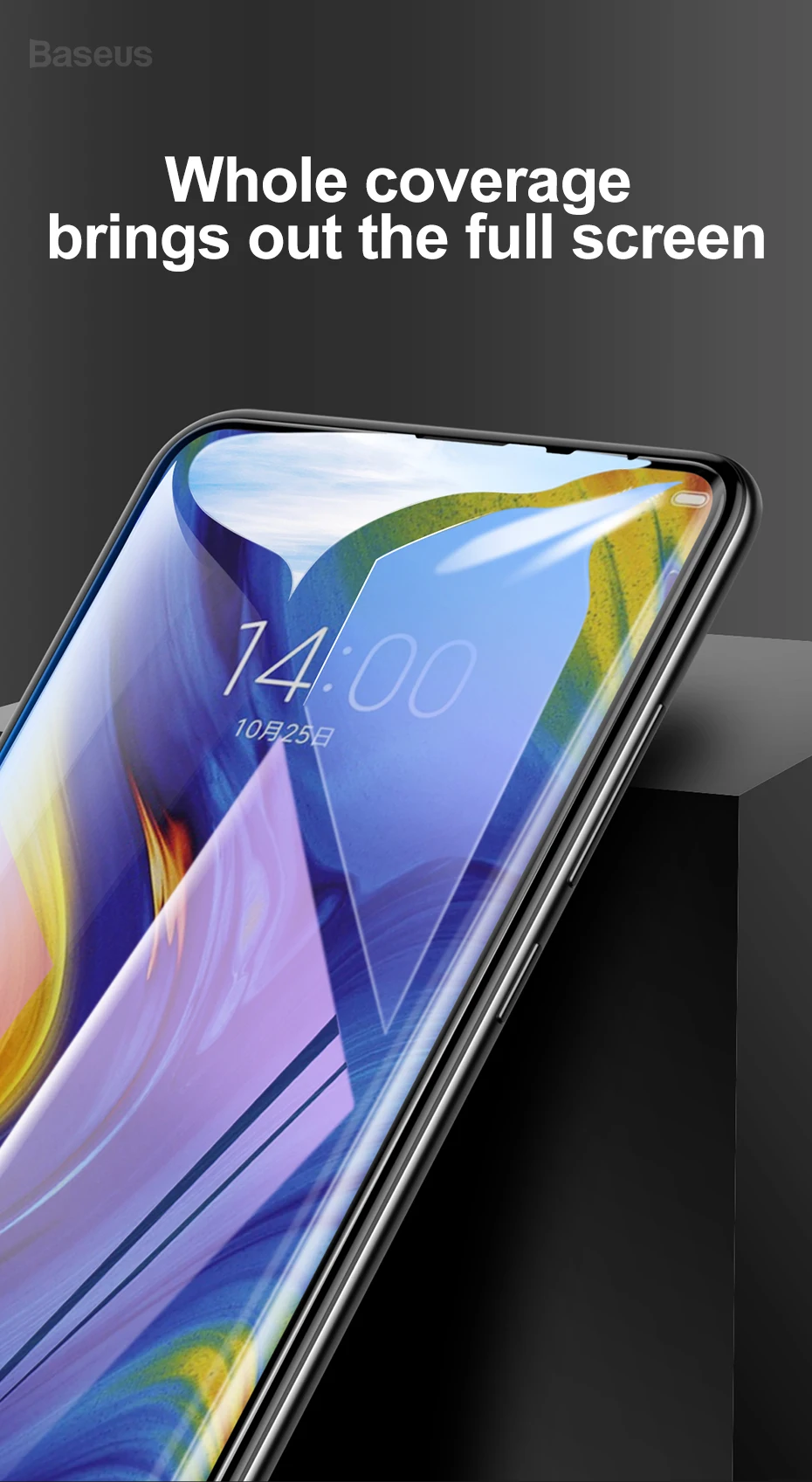 Тонкое защитное стекло Baseus 0,3 мм для Xiaomi Mix 3 Защита экрана 9H Защита от царапин анти-синее закаленное стекло для Xiaomi Mix3