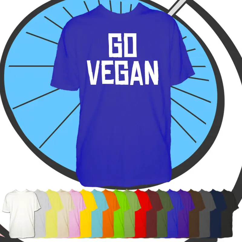 Mens GO Vegan Tshirt - Vegetarian Diet T Shirt Funny Activist Food Enviromental free shipping cheap tee Fashion Style Men Tee | Мужская