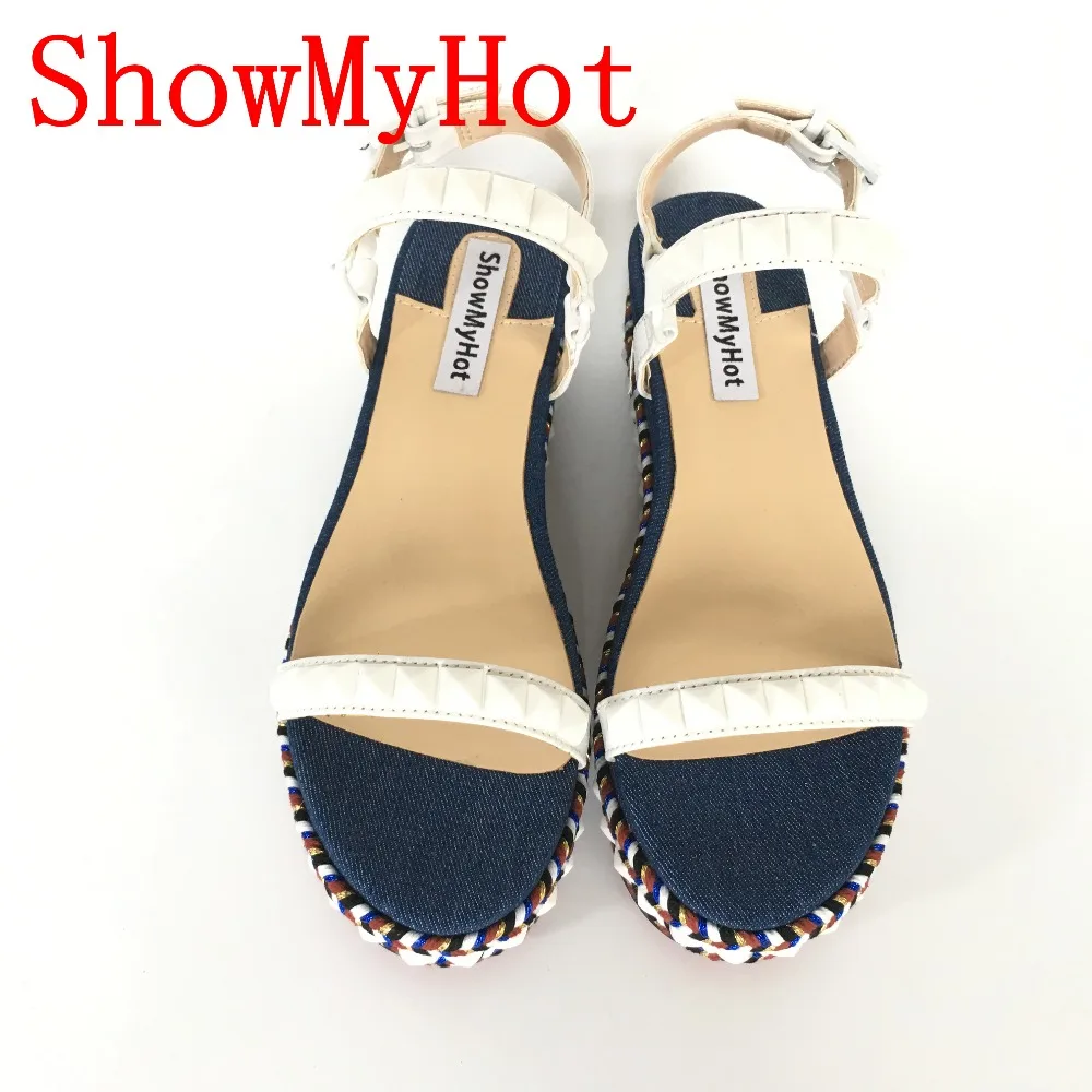 ShowMyHot Летняя женская обувь на высоком каблуке женские сандалии с открытым носком