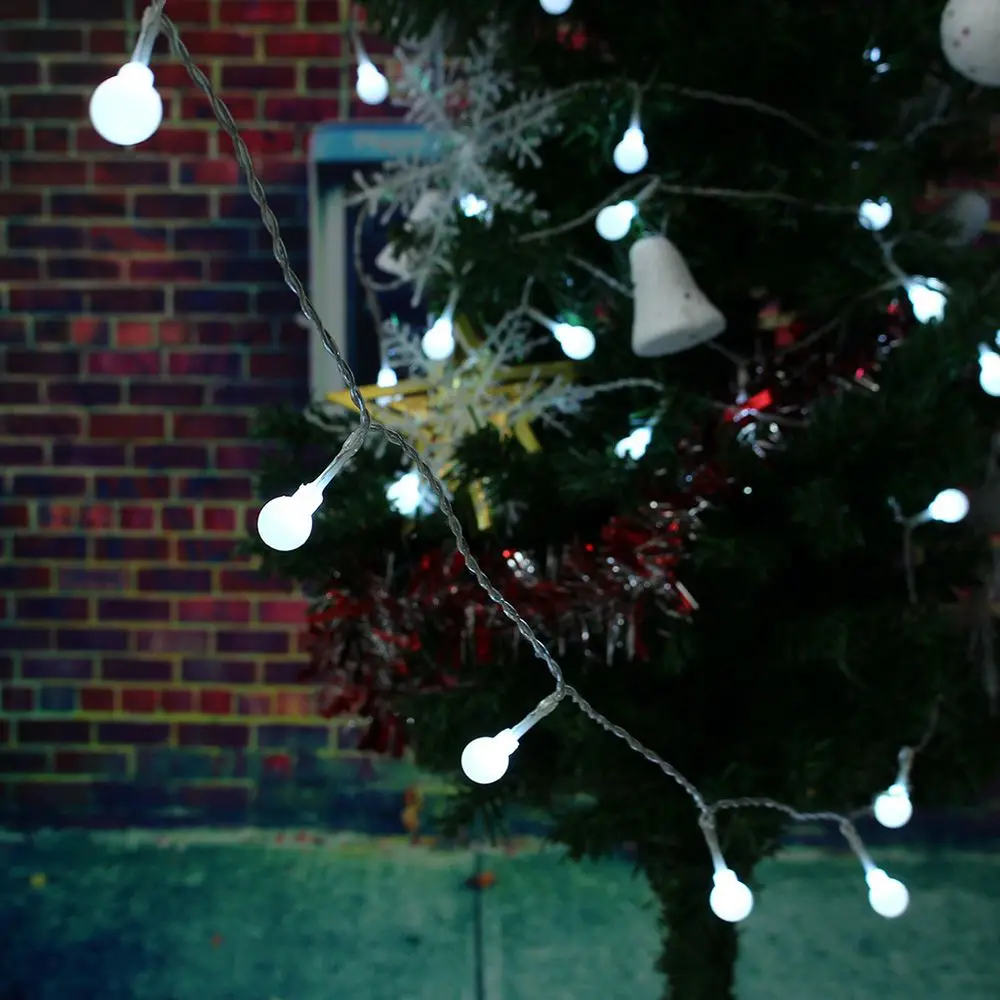 LED Globe String Light 5 м 50 Outdoor Lights удаленный таймер 8 режимов на батарейках матовый белый