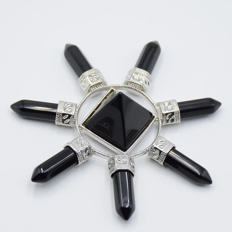 Новый Для женщин мужчин чакра 7 точечные направления камень Reiki пирамида из