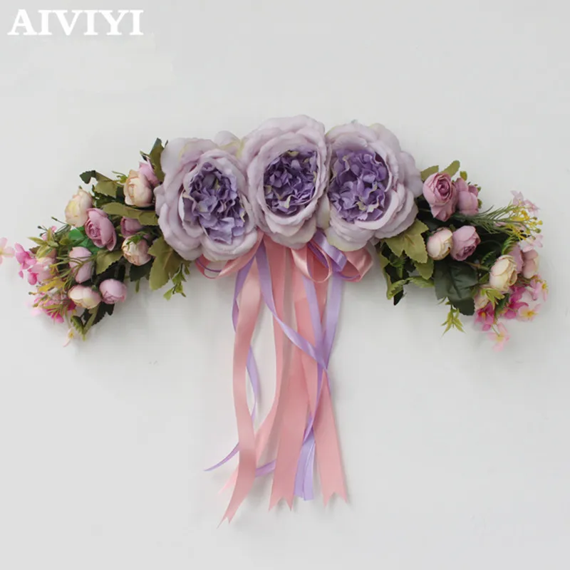 

Foreign trade excellent product artificial flower wreath simulation camellia peony door decoration flower family party wedding d