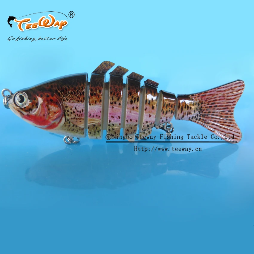 

2 шт./лот Рыболовная Приманка 7 сегментов Swimbait Crankbait тяжелая приманка медленная 10 см 15 г с 6 # рыболовный крючок FL7-R05