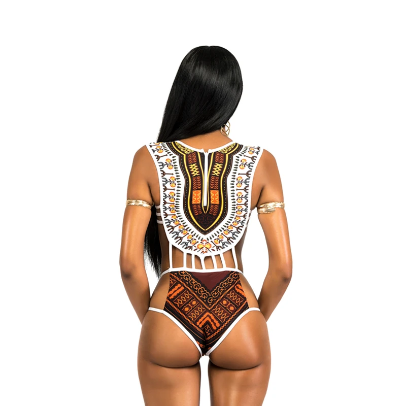 Пикантные 3D принт Одна деталь Для женщин купальник Треугольники Африка