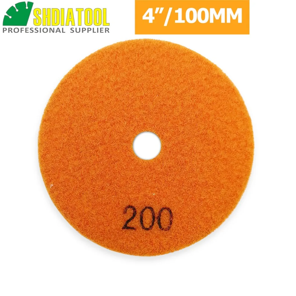 Diatool 6 шт. 4 &quot/100 мм грит #200 diamond сухой Полировальная Подложка для Гранит и Мрамор