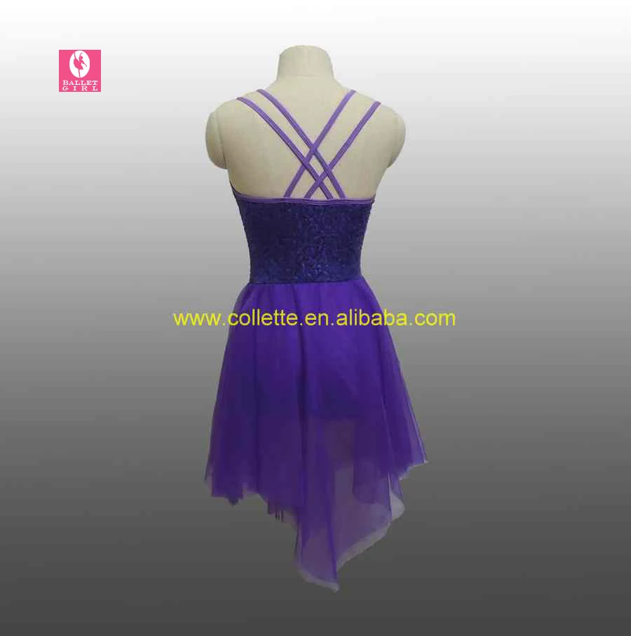 Mbq505 Фиолетовый блесток лайкра взрослых этап мягкой Танцы балетное платье |