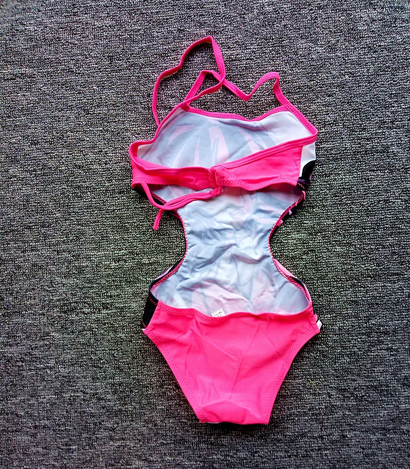 Цельный купальник для девочек новинка 2017 года купальный костюм с рисунком летняя