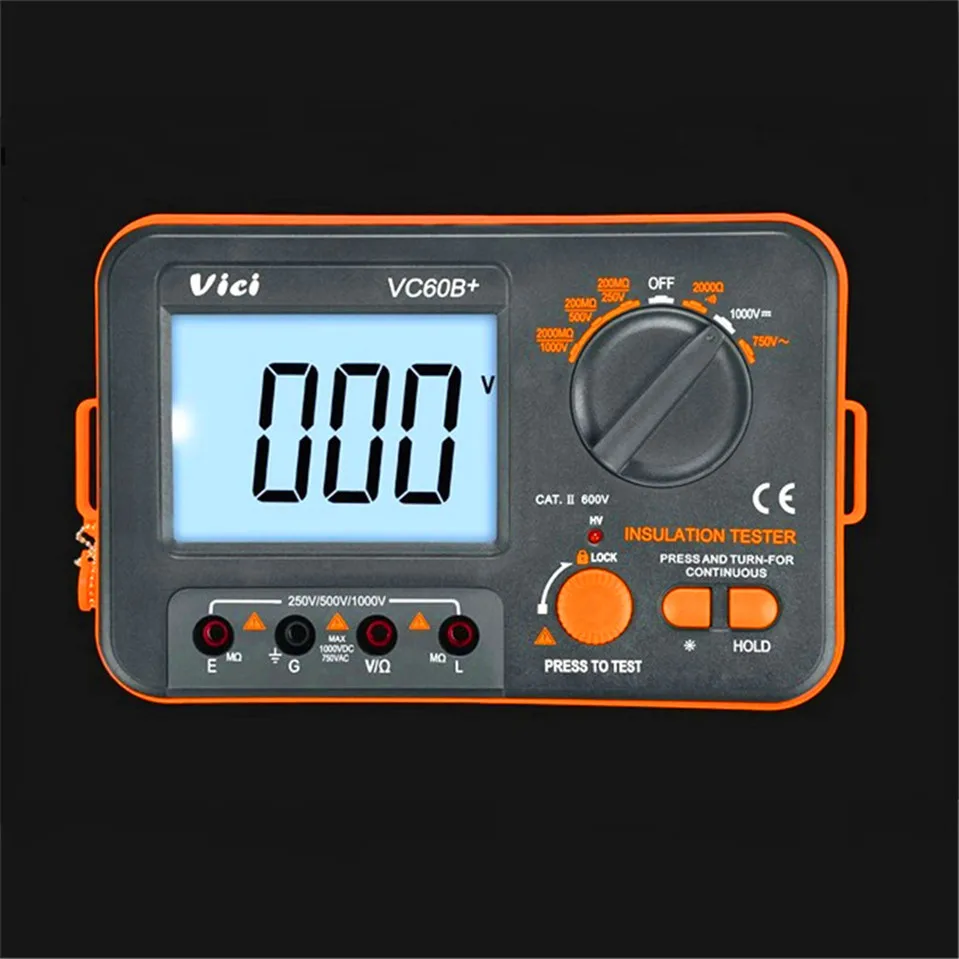 VC60B+ цифровой тестер сопротивления изоляции VICI Megger MegOhm метр 250 в 500 в 1000 в Высокое напряжение и короткого замыкания Входная сигнализация