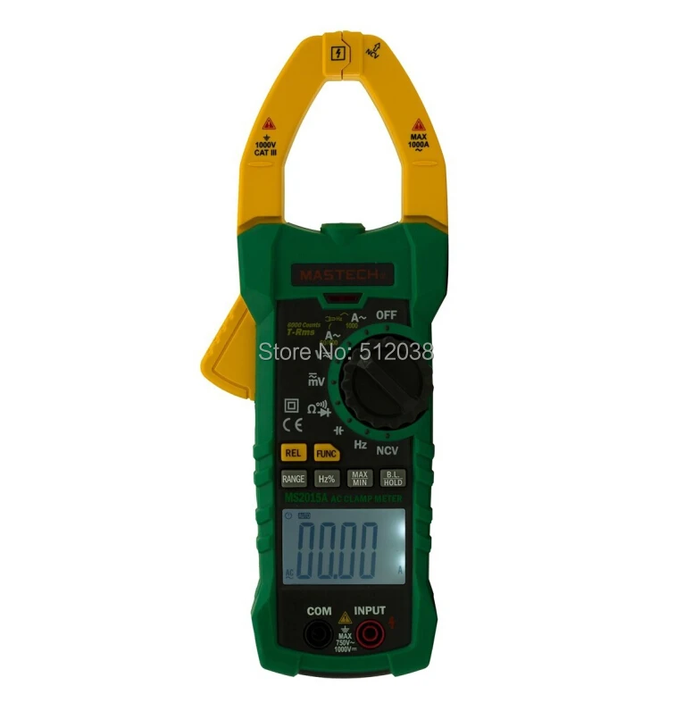 

MS2015A AC Цифровой клещи мультиметр с NCV большой Jaw-40MM 1000A