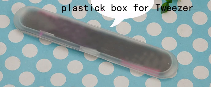 plastic box 1pc False Eyelash Tweezers Fake Eye Lash Applicator Eyelash Extension Curler Nipper Auxiliary Clip Clamp Makeup Forceps Tools - Color: plastic box
