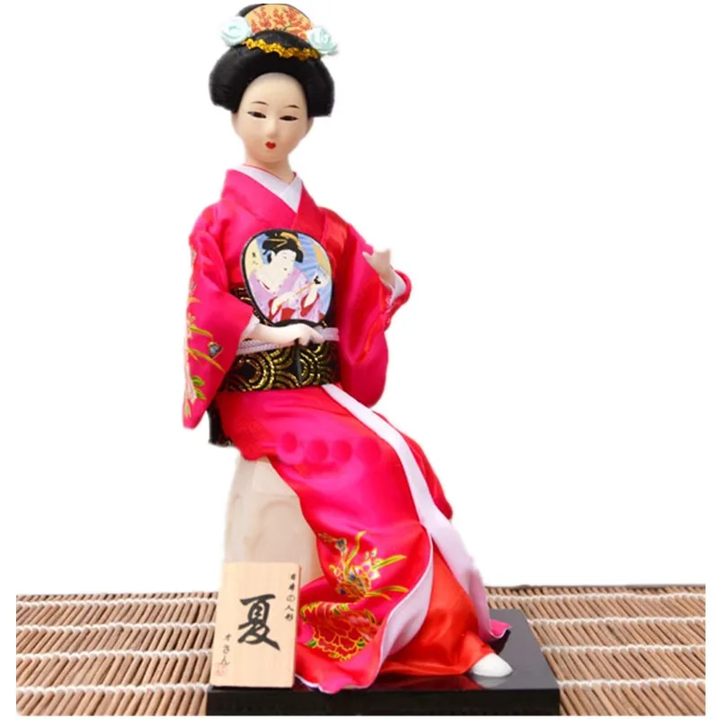 24 см уникальной японской искусственный статуэтки гейши Статуи дома по обеим