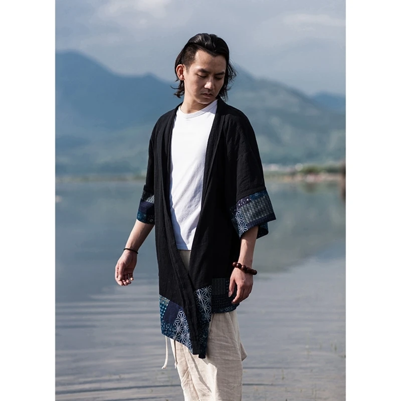 Кимоно кардиган мужская Японская одежда самураев Традиционная японская