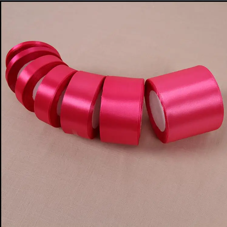 Красная шелковая атласная лента 25 ярдов украшение для свадебной вечеринки