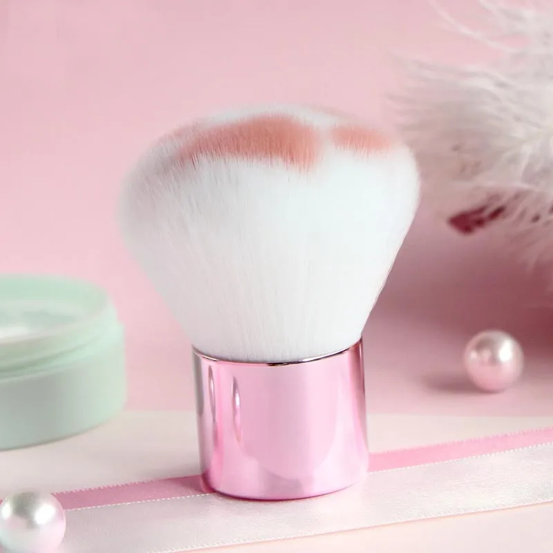 short pink Новинка, 1 шт., Кошачий коготь, кисти для макияжа разных форм, кисть для пудры, Kawaii Cosmetics, кисть для основы, волоконная шерсть, Березовая ручка, инструмент для красоты - Handle Color: short pink