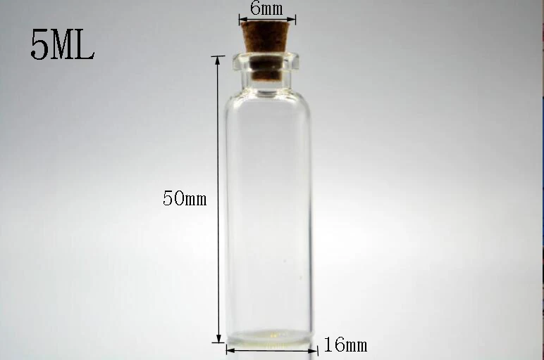 

100pcs 16*50mm High quality Clear Cork Stopper Glass wishing Bottle Vial Jars Containers test tube Holiday wedding Decoration