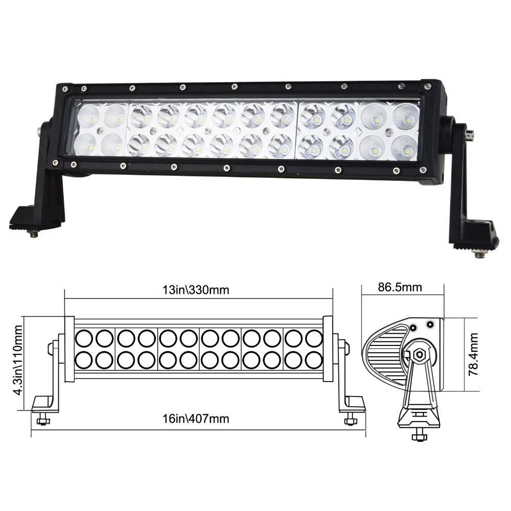 Прямой двухрядный комбинированный луч Auxtings 14 дюймов 72 Вт светодиодный