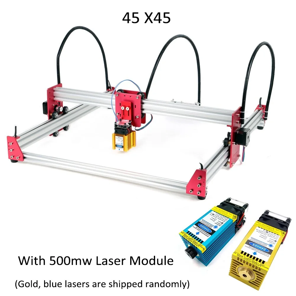 with 500mw Laser 15 Вт лазерный гравировальный станок 45*45 см 500 МВт 2500 мвт 5500 МВт 15000 МВт деревообрабатывающий фрезерный станок DIY Mini GRBL лазерный нержавеющий гравировальный станок - Цвет: with 500mw Laser