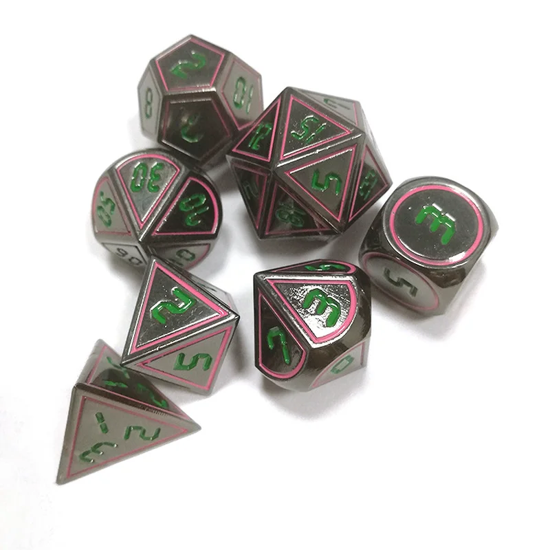 Завод Dnd набор металлических игральных костей Rpg многогранные Подземелья и Драконы цифровые красные кубики настольные игры цинковый сплав D20 6 10 8 12