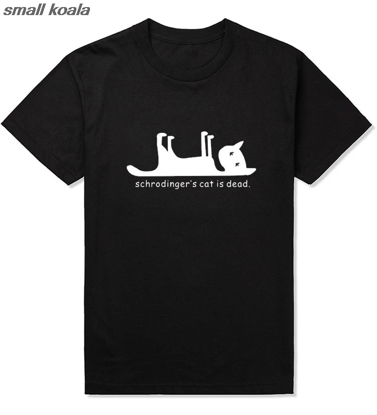 Забавная Мужская футболка Schrodingers с принтом Кот мертвец Женская Теория Большого