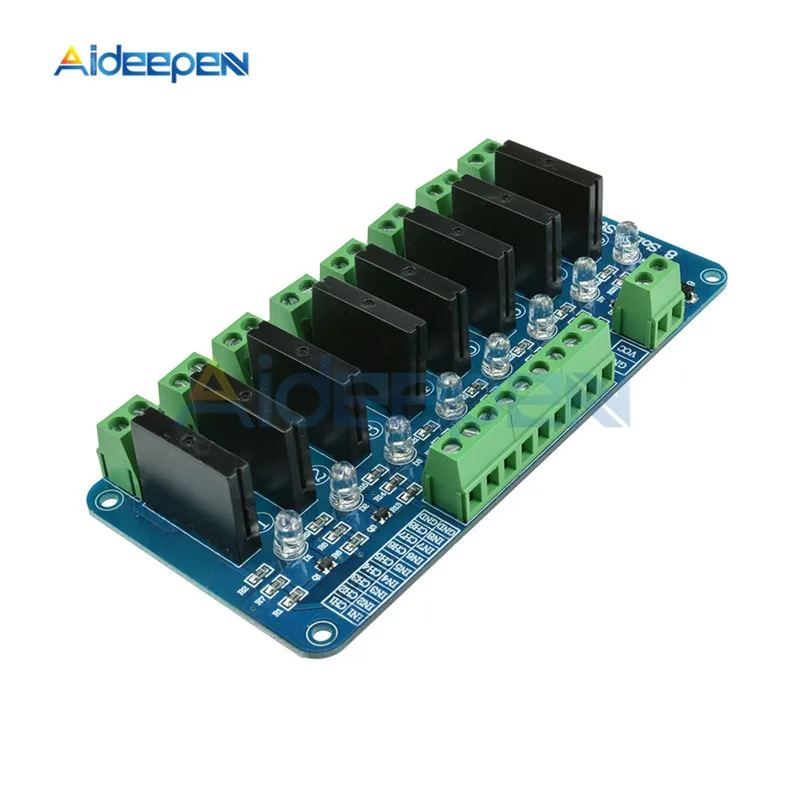 DC 5V полупроводниковое реле 8-канальный сетевой видеорегистратор твердотельный модуль реле низкого уровня G3MB-202P 240V 2A SSR Выход с резистивный плавкий предохранитель для Arduino