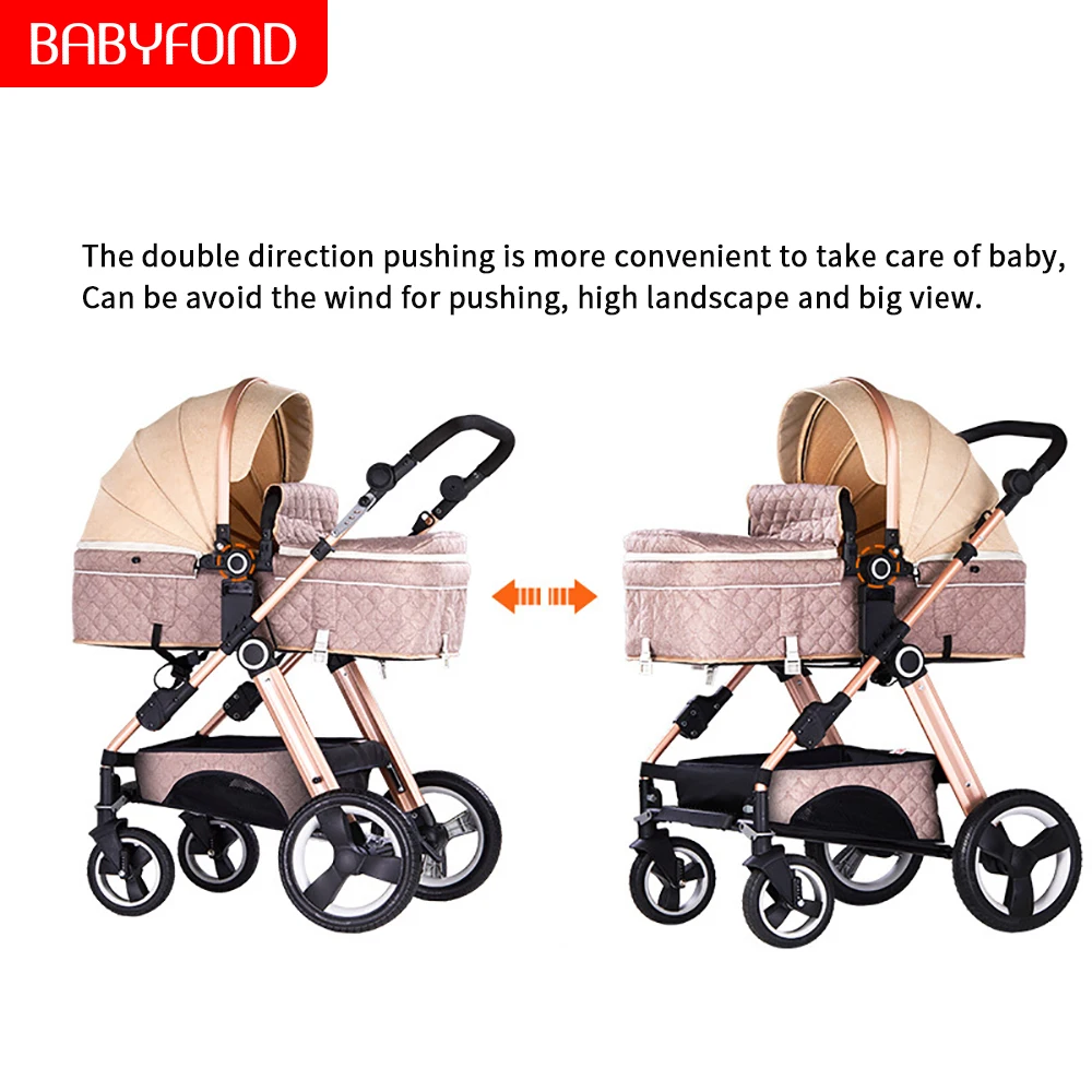 Babyfond2019 новая детская коляска с высоким обзором может сидеть лежающие Детские