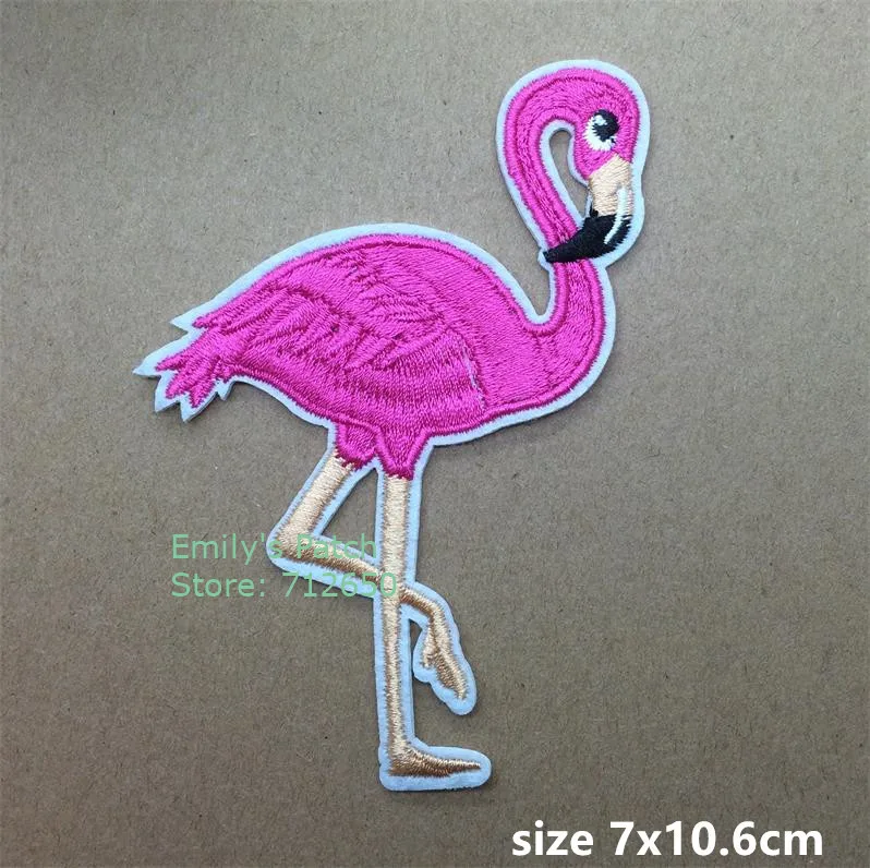 CPAM Доставка 10 шт Фламинго Птицы вышитые патч железо на мотив аппликация Одежда