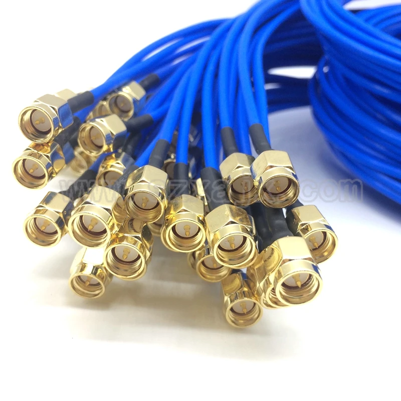 Коннектор JX 1 шт. SMA к SMA соединитель прямой радиочастотный коаксиальный кабель SMA мужчин и SMA мужчин RG405 086 кабель синей кожи адаптер