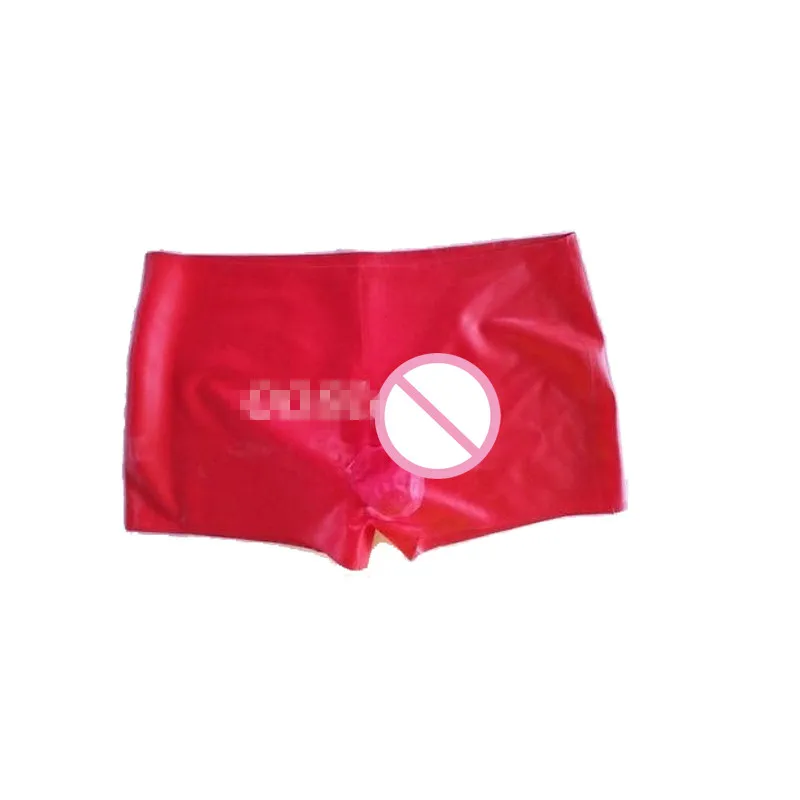 

Latex Rubber Men Shorts Underwear Red Sexy Boxer underwear Size XXS-XXL