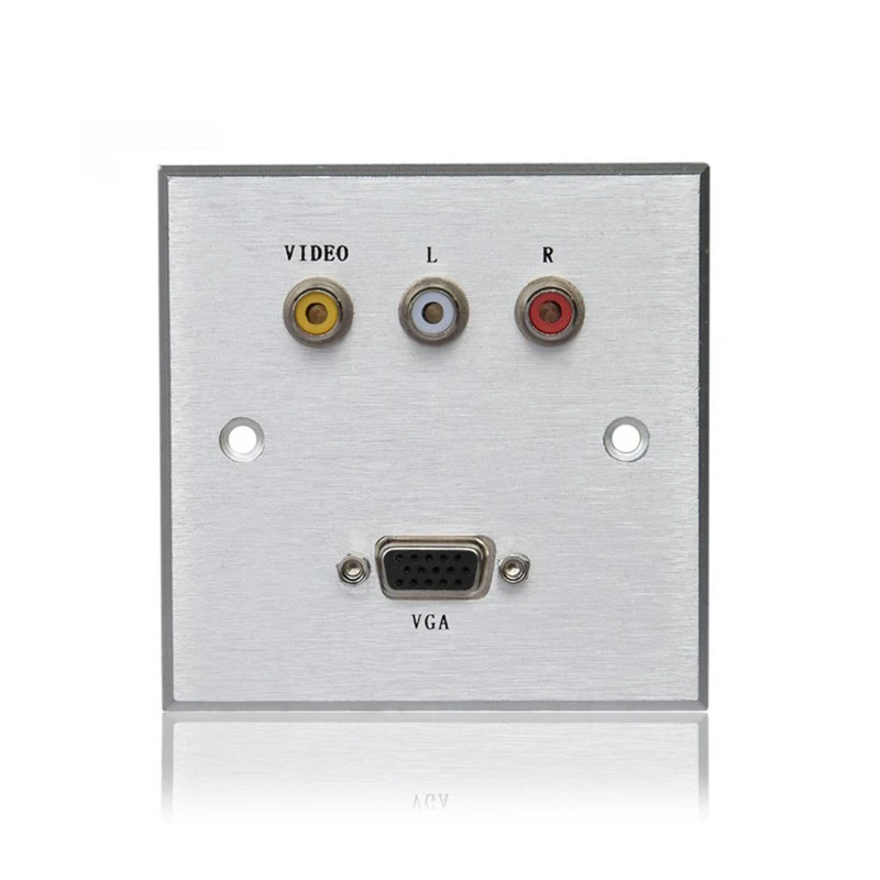 Настенная розетка RCA с видео L R VGA Высококачественная панель из алюминиевого
