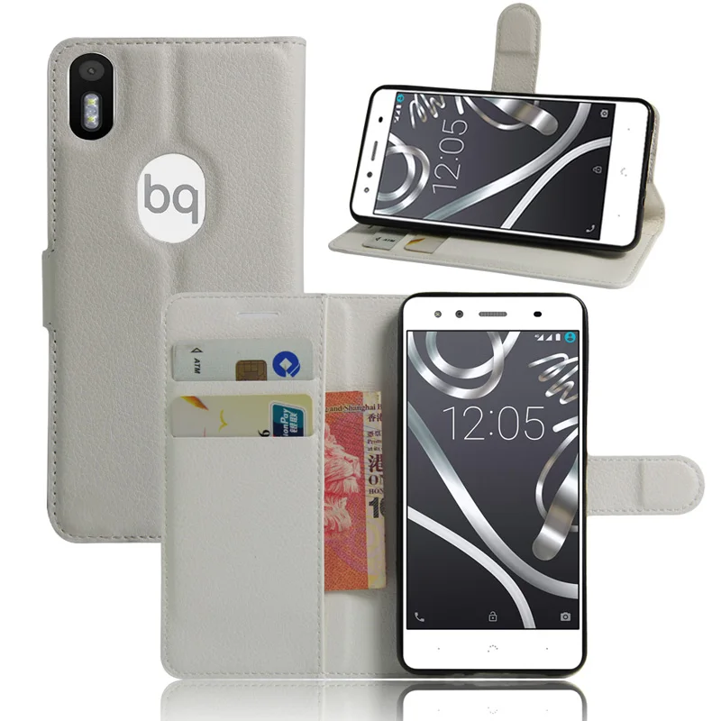 50 шт. DHL из натуральной ПУ кожи флип бумажник чехол для BQ Aquaris M5.5 A4.5 X5 Plus La Caja Del Telefono