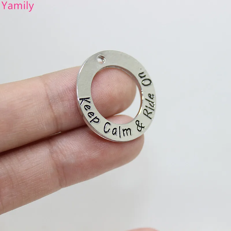 

8pcs-- keep charm 25mm keep calm & Ride on charm pendant for DIY Jewelry Making