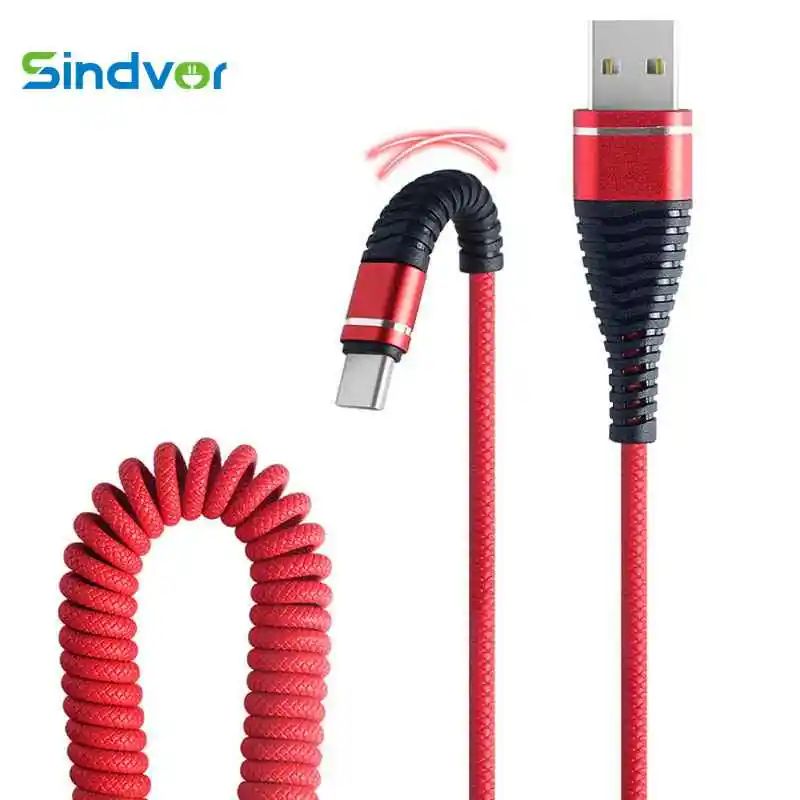 USB кабель выдвижной пружинный кабель для iPhone X XS Max XR 8 7 6 Plus Быстрая зарядка зарядное устройство Micro usb type C кабель провод шнур для передачи данных