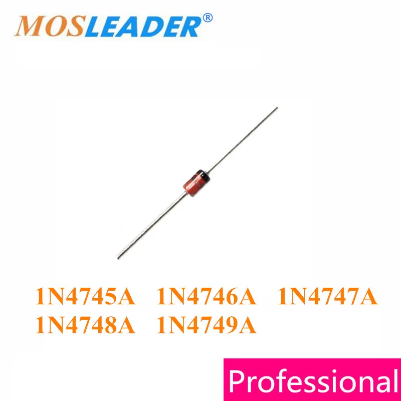 Mosleader 1000 шт. DO41 1N4745A 16 В 1N4746A 18 в 1N4747A 20 1N4748A 22 1N4749A 24 1N4745 1N4746 1N4747 1N4748 1N4749 1W Zener 1N4749|zener