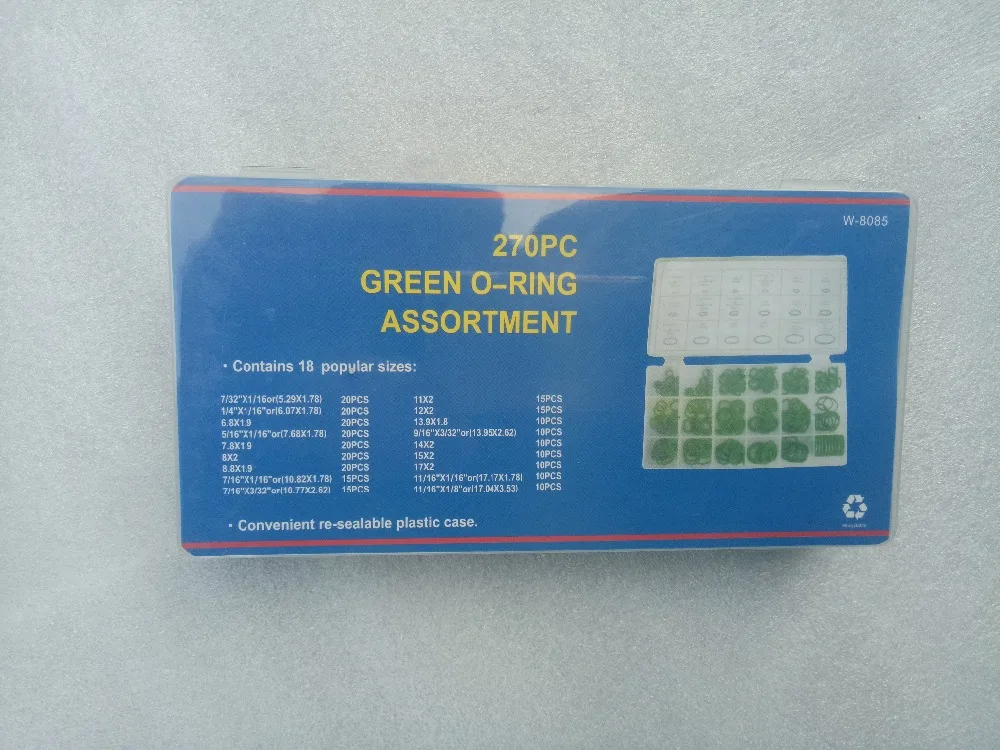 Новинка 270 шт./R134a R12 ассортимент резиновых уплотнительных колец для
