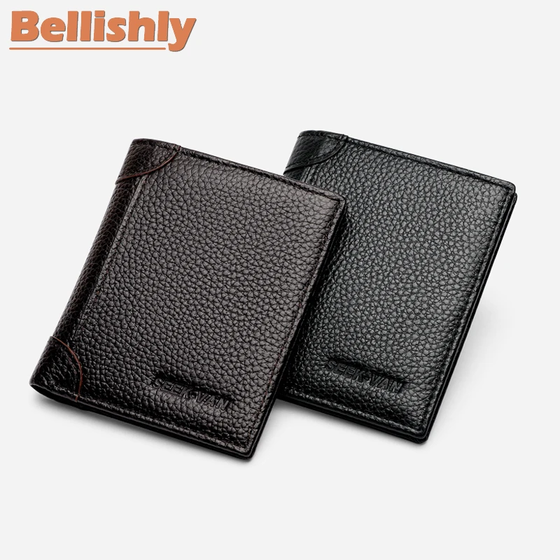 Bellishly мужской тонкий короткий модный кошелек в полоску galuchat Винтажный шик notecase