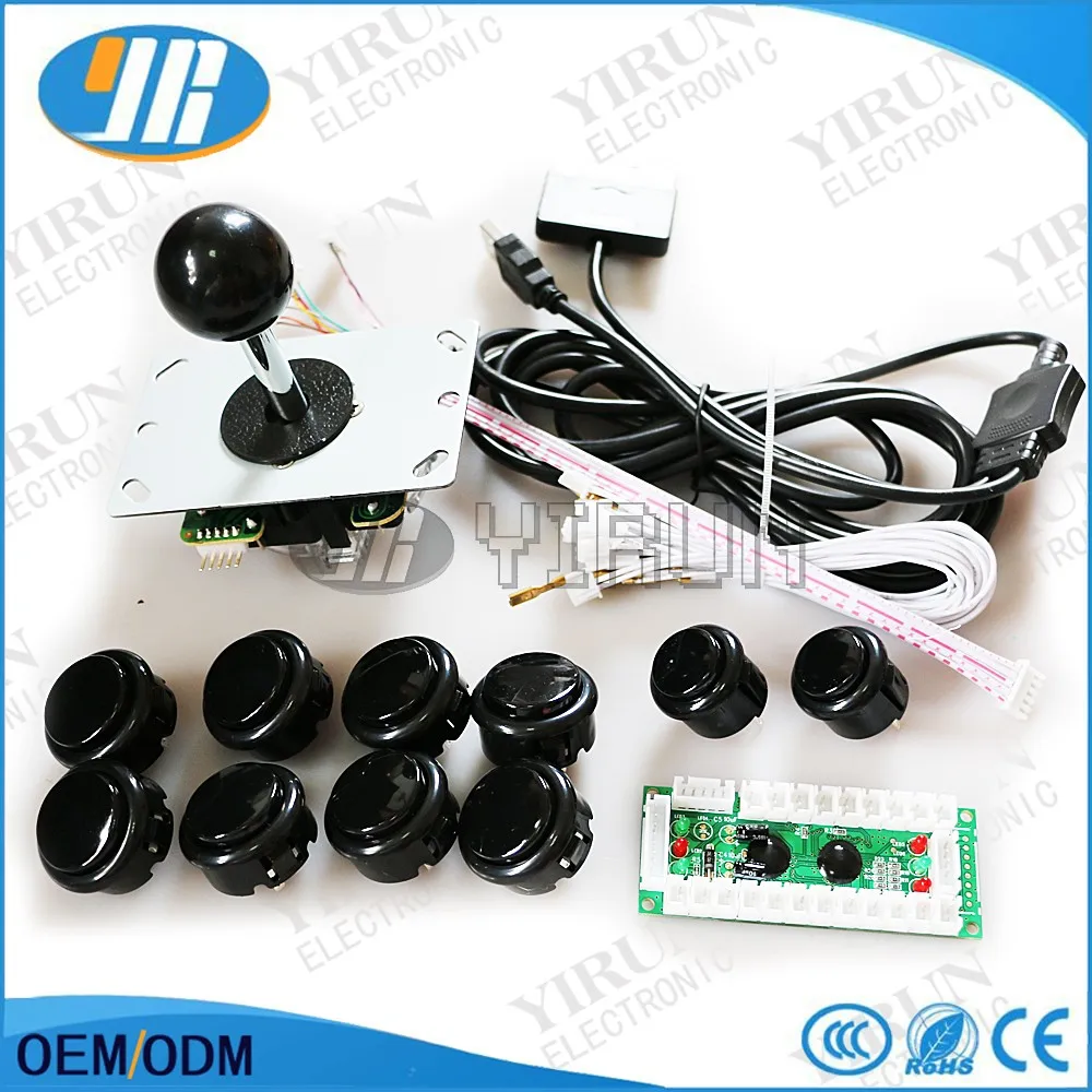 Шт/PS2/PS3/XBOX360 для windows 4 в 1 USB энкодер+ 4way аркадный джойстик+ SANWA 30& 24 мм Кнопка+ кабель для PCB