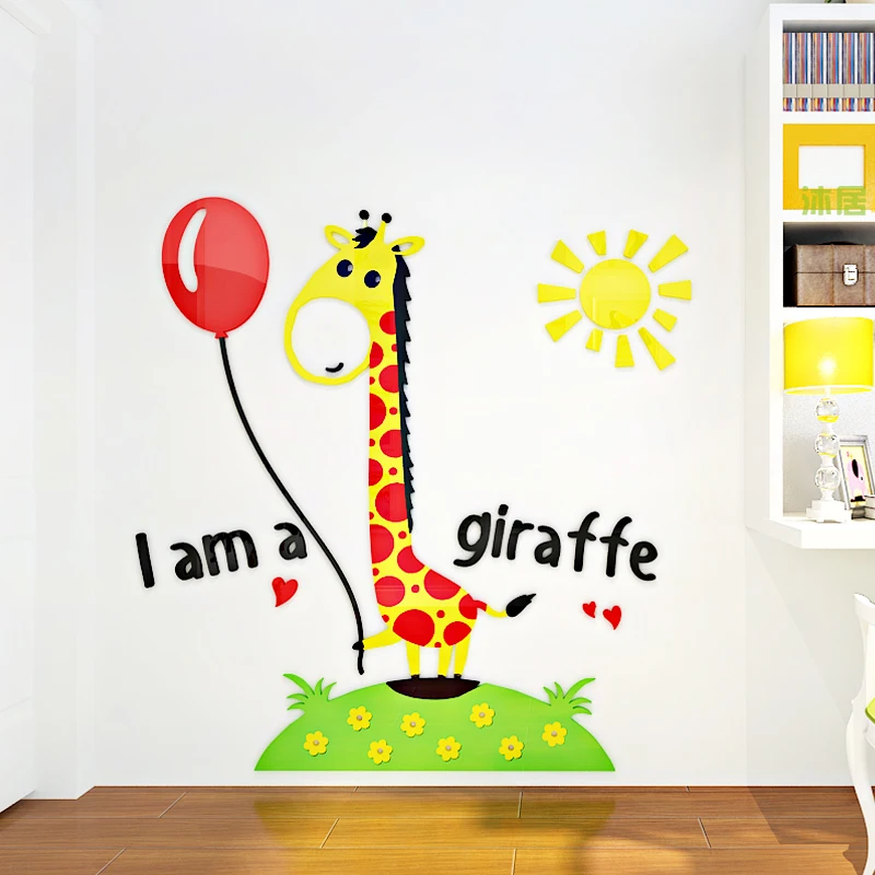 Креативные Акриловые 3D настенные наклейки с изображением Льва тигра для детской