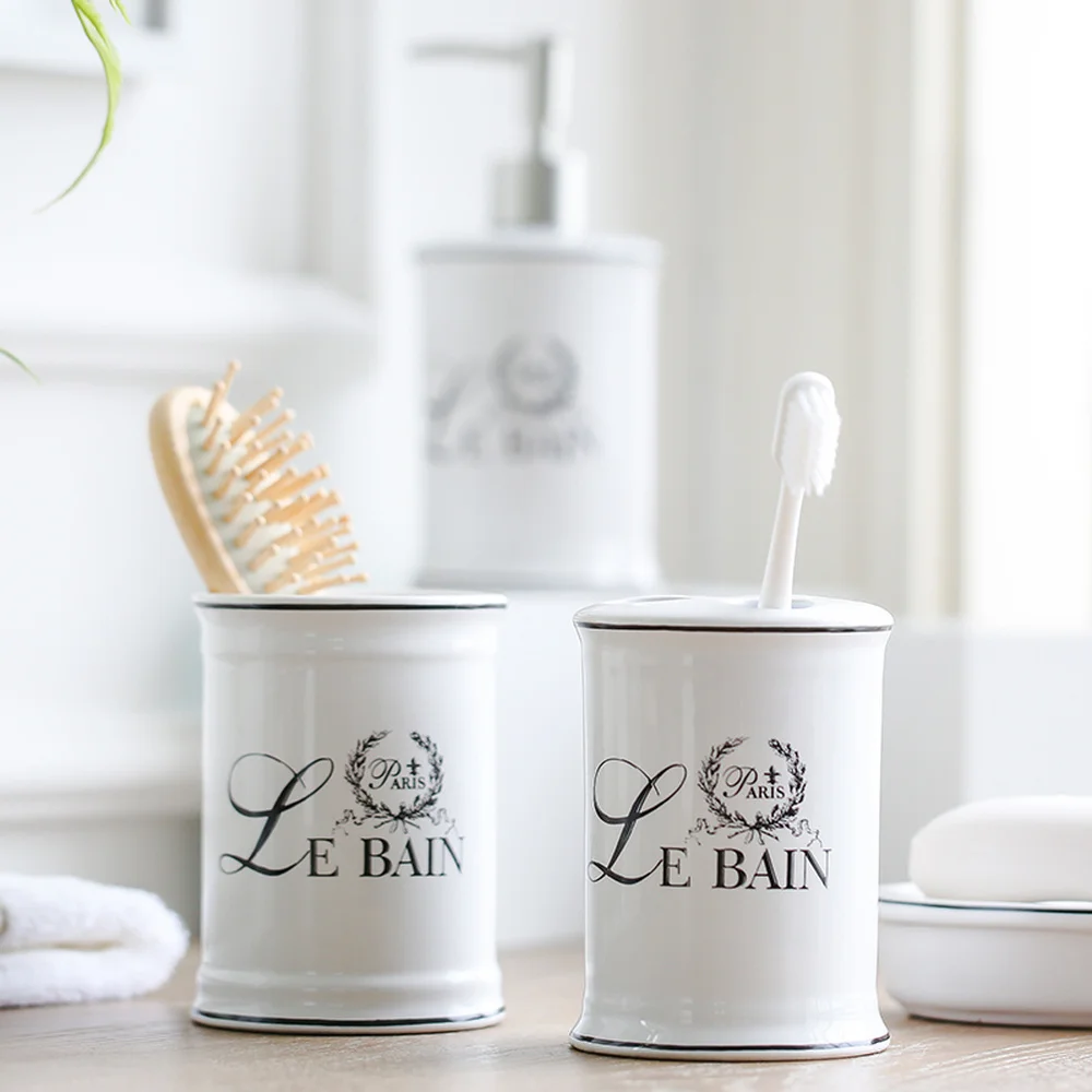 Европейский керамический держатель зубной щетки для ванной комнаты мыльница