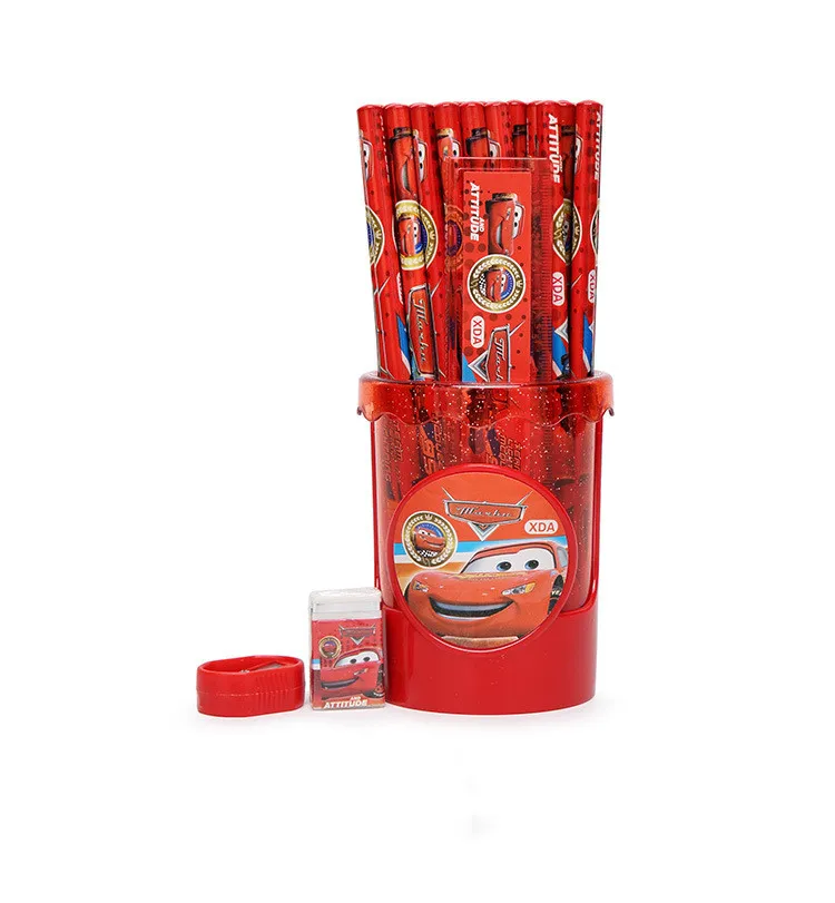 50 шт./компл. мультфильм Doraemon коричневый медведь Микки HB деревянный карандаш для детей студентов с бесплатным держателем карандаша линейка точилка