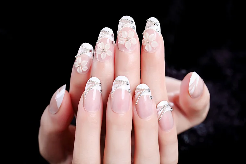 24 шт./кор. ногти балерины накладные из акрила полное покрытие