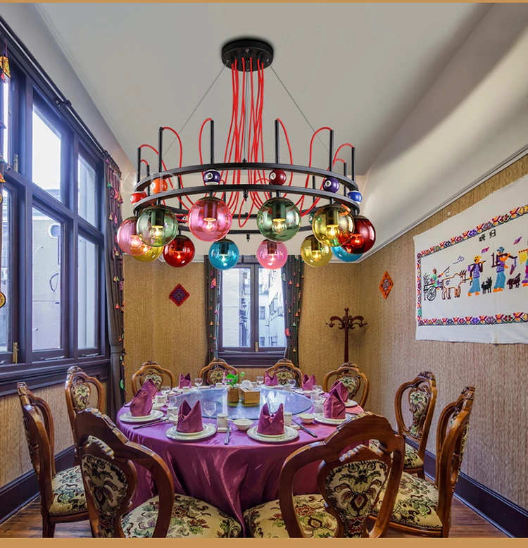 Industrial wind pendant lamp magic bean creative clothing shop cyber cafe bar theme coffee color light ZA428437 | Лампы и освещение